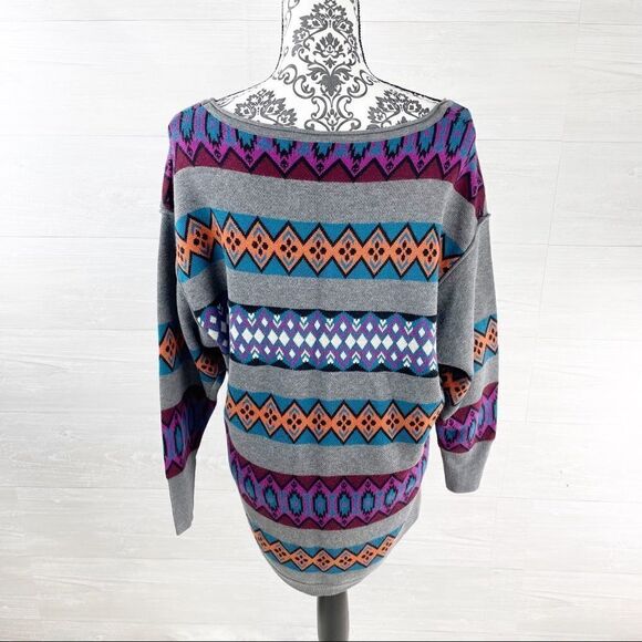 Anthropologie Plenty by Tracy Reece Fairisle Stripe Slouchy Pullover Sweater - Picture 5 of 8